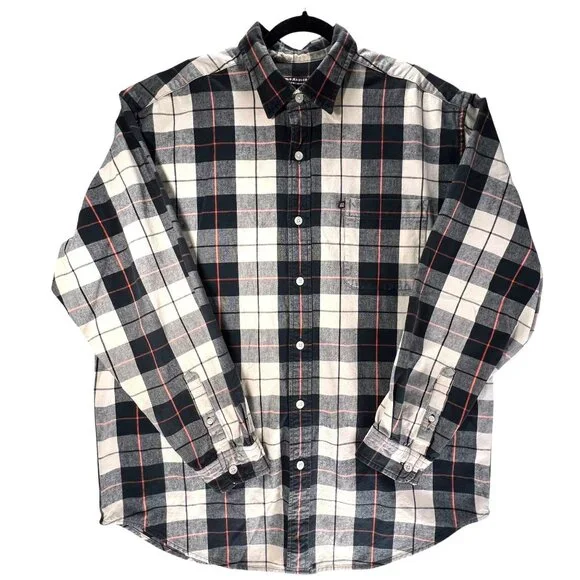 Ralph Lauren Polo Jeans Co XL Plaid Button-Up Shirt XL Long Sleeve Black Orange - Picture 2 of 12